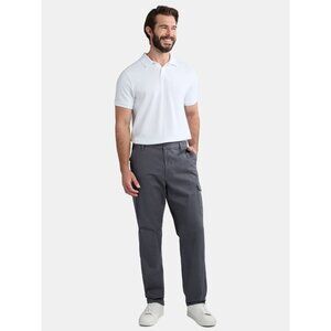 George Men's Cargo Pants, 32" Inseam, Size 46, Straight-Leg, Mid-Rise, Gray Wash